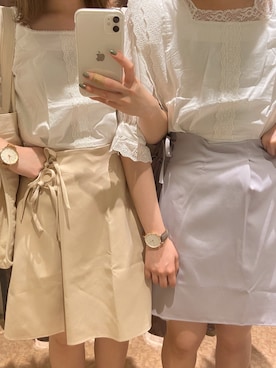 「NICE CLAUP（ナイスクラップ）のアイテム」を使った、satsukiさん（レディース・152cm）の夏コーディネート