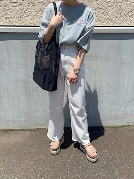 「NICE CLAUP（ナイスクラップ）のアイテム」を使った、satsukiさん（レディース・152cm）の夏コーディネート