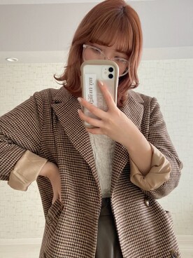 「NICE CLAUP（ナイスクラップ）のアイテム（ジャケット/アウター）」を使った、satsukiさん（レディース・152cm）の冬コーディネート