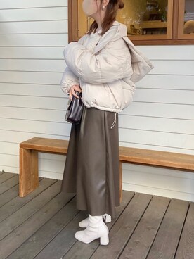 「GRL（グレイル）のアイテム（ジャケット/アウター）」を使った、satsukiさん（レディース・152cm）の冬コーディネート