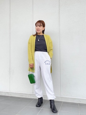 「Tシャツ/カットソー」｜「アイテム（財布/小物）」を使った、岩本　実紗さん（レディース・158cm）の秋コーディネート
