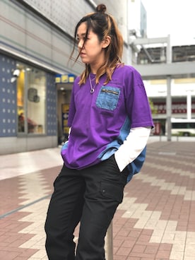 「AVIREX（アヴィレックス）のアイテム（チュニック）」を使った、Yukiさん（レディース・159cm）の春コーディネート