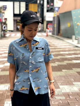 「柄物」｜「アイテム（帽子）」を使った、Yukiさん（レディース・159cm）の春コーディネート