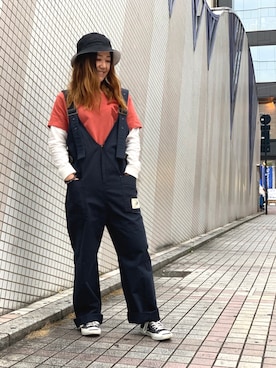 「ラフスタイル」｜「アイテム（オールインワン・サロペット）」を使った、Yukiさん（レディース・159cm）の夏コーディネート