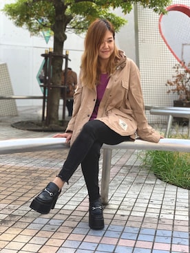 「カシュクール」｜「アイテム（ブルゾン）」を使った、Yukiさん（レディース・159cm）の秋コーディネート