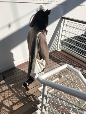 「LEPSIM（レプシィム）のアイテム（チェスターコート）」を使った、saさん（レディース・153cm）の秋コーディネート