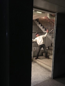 「DRIES VAN NOTEN（ドリスヴァンノッテン）のアイテム（その他シューズ）」を使った、Louisさん（メンズ・165cm）の冬コーディネート