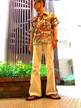 「Abercrombie&Fitch（アバークロンビーアンドフィッチ）のアイテム（シューズ）」を使った、Louisさん（メンズ・165cm）の夏コーディネート