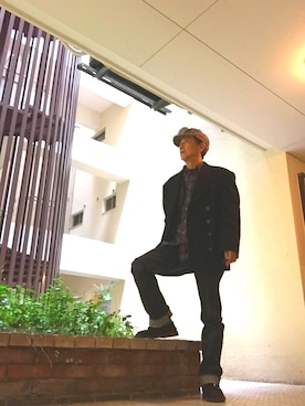 「DRIES VAN NOTEN（ドリスヴァンノッテン）のアイテム（ベスト）」を使った、Louisさん（メンズ・165cm）の秋コーディネート