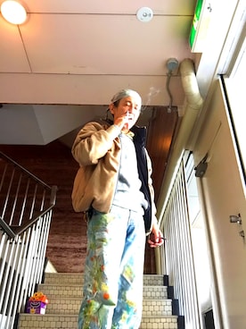 「MONCLER（モンクレール）のアイテム（ブルゾン）」を使った、Louisさん（メンズ・165cm）の秋コーディネート