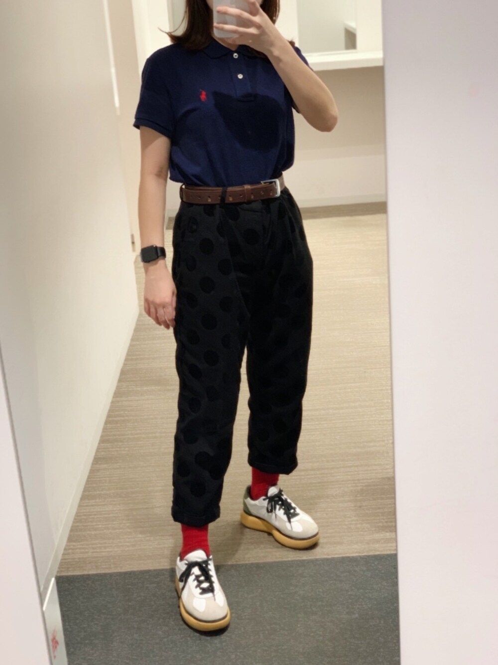 「POLO RALPH LAURENのクラシック フィット メッシュ ポロシャツ（ポロシャツ、ブルー系）」を使った、►rie◄さん（レディース・155cm）の夏コーディネートの1枚目の写真