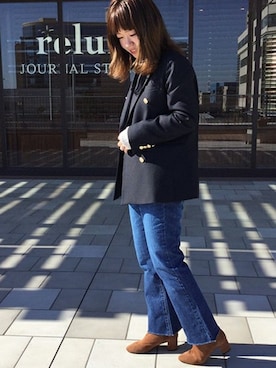 「LUC DNM （ラックデニム）のアイテム」を使った、JOURNAL STANDARD relume湘南店 スタッフさん（レディース・152cm）の冬コーディネート