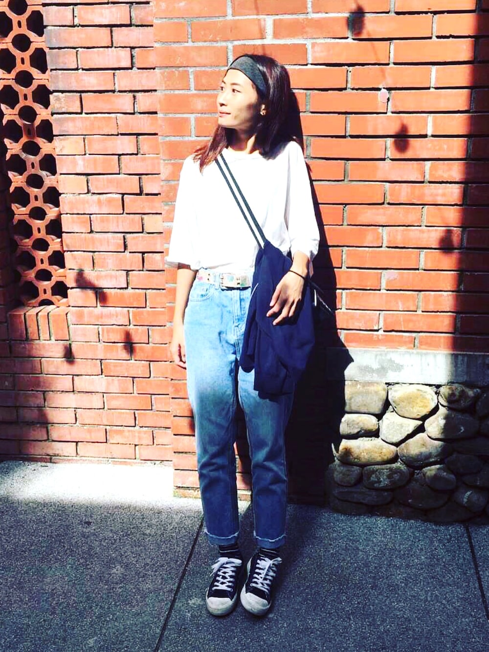「ootd、outfit、summer、casual、JumpFromPaper、BAG、無印良品、PAZZO」｜「無印良品のアイテム（シューズ、ブルー系）」を使った、陳泛亭さん（レディース・158cm）の冬コーディネートの1枚目の写真