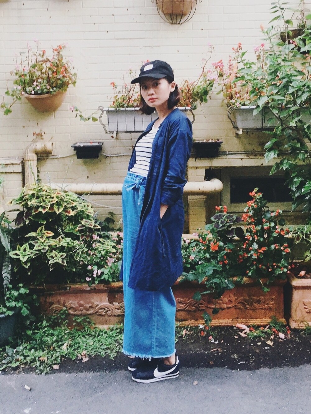 「ootd、孕婦、Taiwan、TAIPEI、pregnancy、休日スタイル、UNIQLO、NIKE、ZARA、PAZZO」｜「NIKEのアイテム（スニーカー、ブラック系）」を使った、陳泛亭さん（レディース・158cm）の春コーディネートの1枚目の写真