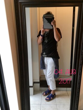 「MARITHE + FRANCOIS GIRBAUD（マリテフランソワジルボー）のアイテム（シャツ/ブラウス）」を使った、sakusakarさん（メンズ・173cm）の夏コーディネート