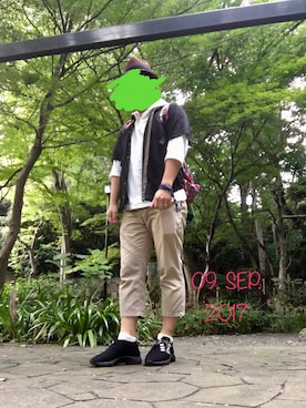 「hiromichi BY HIROMICHI NAKANO（ヒロミチ バイ ヒロミチナカノ）のアイテム（パンツ）」を使った、sakusakarさん（メンズ・173cm）の秋コーディネート