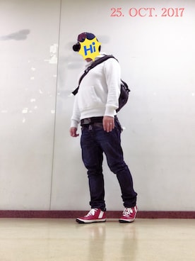 「Johnbull Private labo（ジョンブルプライベートラボ）のアイテム（パーカー）」を使った、sakusakarさん（メンズ・173cm）の秋コーディネート