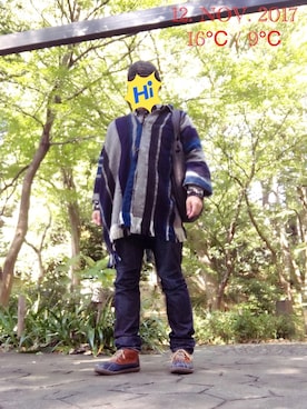「チャイハネ（チャイハネ）のアイテム（その他アウター）」を使った、sakusakarさん（メンズ・173cm）の秋コーディネート