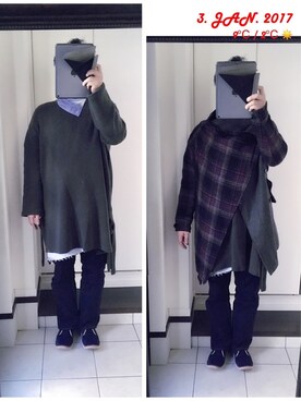 「ロング丈」｜「アイテム（その他アウター）」を使った、sakusakarさん（メンズ・173cm）の冬コーディネート