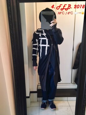 「お買い物」｜「アイテム（帽子）」を使った、sakusakarさん（メンズ・173cm）の冬コーディネート