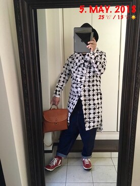 「お買い物」｜「アイテム（帽子）」を使った、sakusakarさん（メンズ・173cm）の春コーディネート