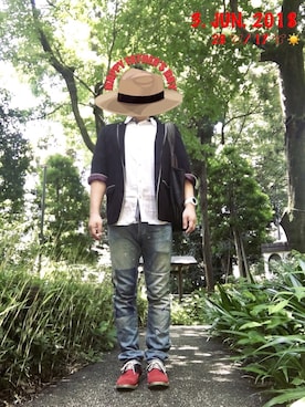 「maRe maRe（マーレマーレ）のアイテム」を使った、sakusakarさん（メンズ・173cm）の夏コーディネート