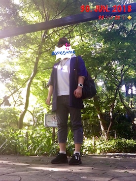 「半袖ジャケット」｜sakusakarさん（メンズ・173cm）の夏コーディネート