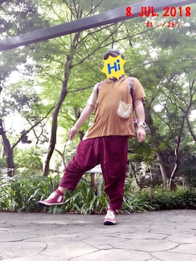 「チャイハネ（チャイハネ）のアイテム（パーカー）」を使った、sakusakarさん（メンズ・173cm）の夏コーディネート