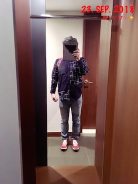「お買い物」｜「アイテム（帽子）」を使った、sakusakarさん（メンズ・173cm）の秋コーディネート