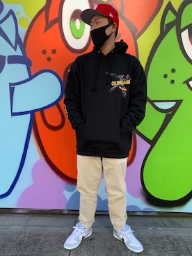 「UNDEFEATED （アンディフィーテッド）のアイテム（キャップ）」を使った、mochitomoさん（メンズ・178cm）の冬コーディネート