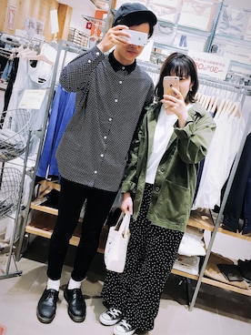 「SEVENDAYS=SUNDAY（セブンデイズサンデイ）のアイテム（ミリタリージャケット）」を使った、ぶちさん（レディース・155cm）の春コーディネート