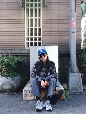 「AES（エーイーエス）のアイテム（帽子）」を使った、Miさん（レディース・168cm）の冬コーディネート