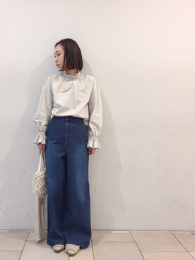 「バブーサンダル」｜eri  yoshidaさん（レディース・159cm）の冬コーディネート