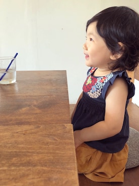 「マスタードイエロー」｜emi_lyさん（キッズ・80cm）の夏コーディネート