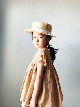「カオリノモリノコ（カオリノモリノコ）のアイテム」を使った、riccarinさん（キッズ・110cm）の春コーディネート