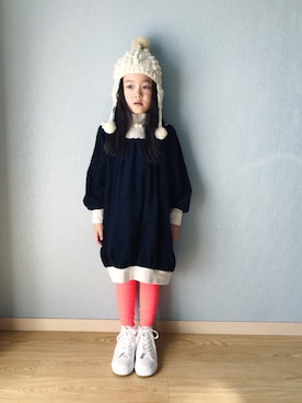 「UJU（ウジュ）のアイテム」を使った、riccarinさん（キッズ・110cm）の秋コーディネート