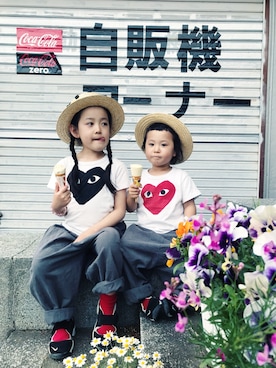 「カオリノモリノコ（カオリノモリノコ）のアイテム」を使った、riccarinさん（キッズ・110cm）の春コーディネート