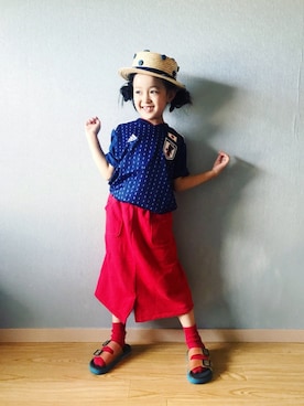 「カオリノモリノコ（カオリノモリノコ）のアイテム」を使った、riccarinさん（キッズ・110cm）の夏コーディネート