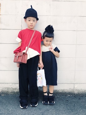 「UJU（ウジュ）のアイテム」を使った、riccarinさん（キッズ・110cm）の夏コーディネート