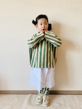 「handmade」｜「アイテム（スウェット）」を使った、riccarinさん（キッズ・110cm）の春コーディネート