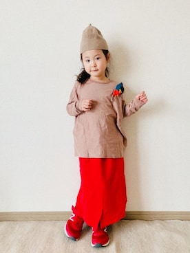 「赤い靴」｜riccarinさん（キッズ・110cm）の春コーディネート