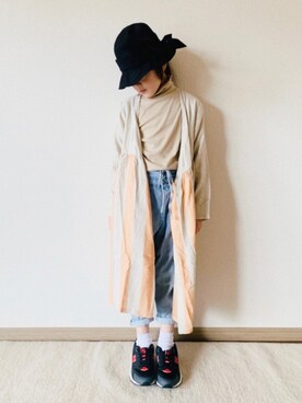 「PAPAPAPARK（パパパパーク）のアイテム（帽子）」を使った、riccarinさん（キッズ・110cm）の春コーディネート