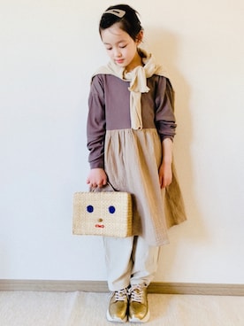 「KWUU（クー）のアイテム」を使った、riccarinさん（キッズ・110cm）の春コーディネート