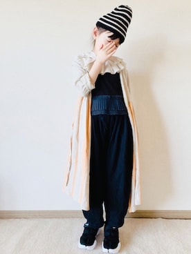「アイテム（付け襟）」を使った、riccarinさん（キッズ・110cm）の春コーディネート