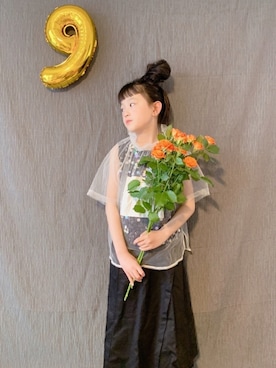 「H&M（エイチ・アンド・エム）のアイテム（タンクトップ）」を使った、riccarinさん（キッズ・130cm）の夏コーディネート