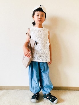 「UNICOM（ユニコン）のアイテム」を使った、riccarinさん（キッズ・110cm）の夏コーディネート