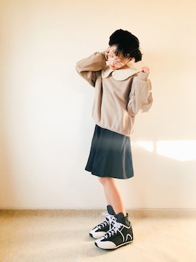 「adidas by Stella McCartney（アディダスバイステラマッカートニー）のアイテム（スニーカー）」を使った、riccarinさん（キッズ・133cm）の秋コーディネート