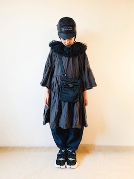 「こども ビームス（コドモビームス）のアイテム（キャップ）」を使った、riccarinさん（キッズ・133cm）の秋コーディネート