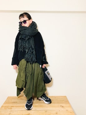 「minius（ミニウス）のアイテム」を使った、riccarinさん（キッズ・133cm）の冬コーディネート