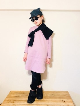 「FABHUG （ファブハグ）のアイテム」を使った、riccarinさん（キッズ・137cm）の冬コーディネート